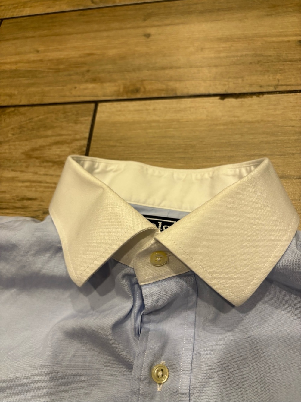 Polo Ralph Lauren Regent Shirt 16.5 34/35 Blue White Contrast Banker Collar - Picture 5 of 7